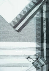 White - Leela - Soft assam cotton plain body with temple thread border